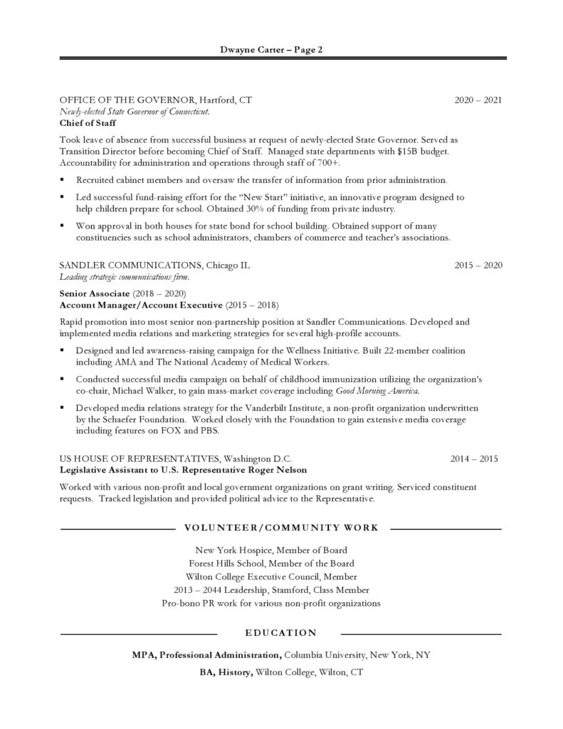 Non-Profit Marketer resume page 2