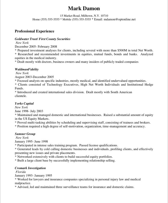 Sales Representative old resume